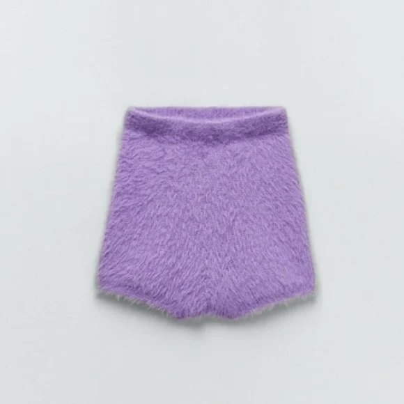 Zara Short Shorts Lilac Purple Soft New With Tag - Picture 2 of 5